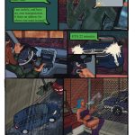 Alan confirms via text that he can make it to the impromptu interview, receives an address, sends back that his ETA is 22 minutes, and starts the car. The next panel shows him arriving at his destination.